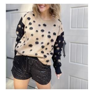 Polka Dot Color Block Sweater